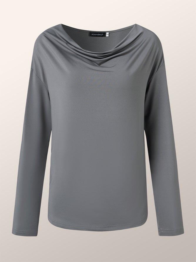 Long Sleeve Casual Regular Fit Solid Top