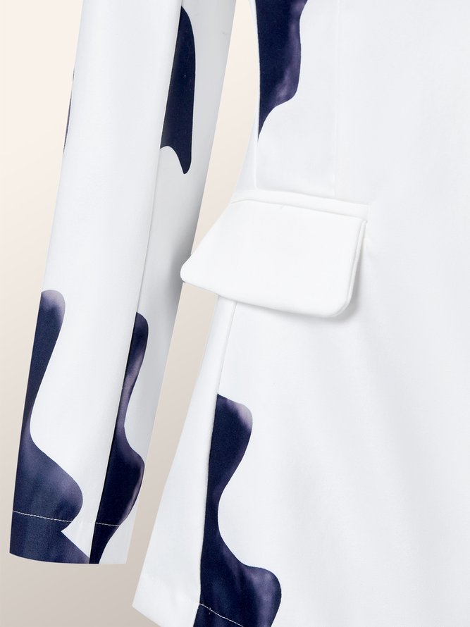 Floral Elegant Slim Fit Printed Outerwear Blazer
