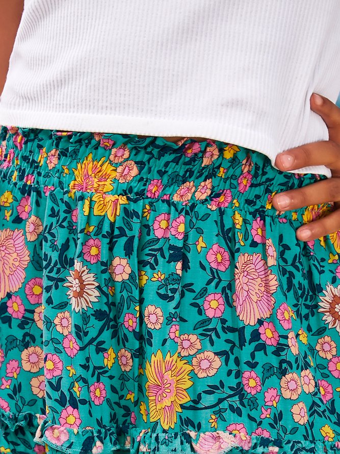 A-Line Floral Holiday Skirt