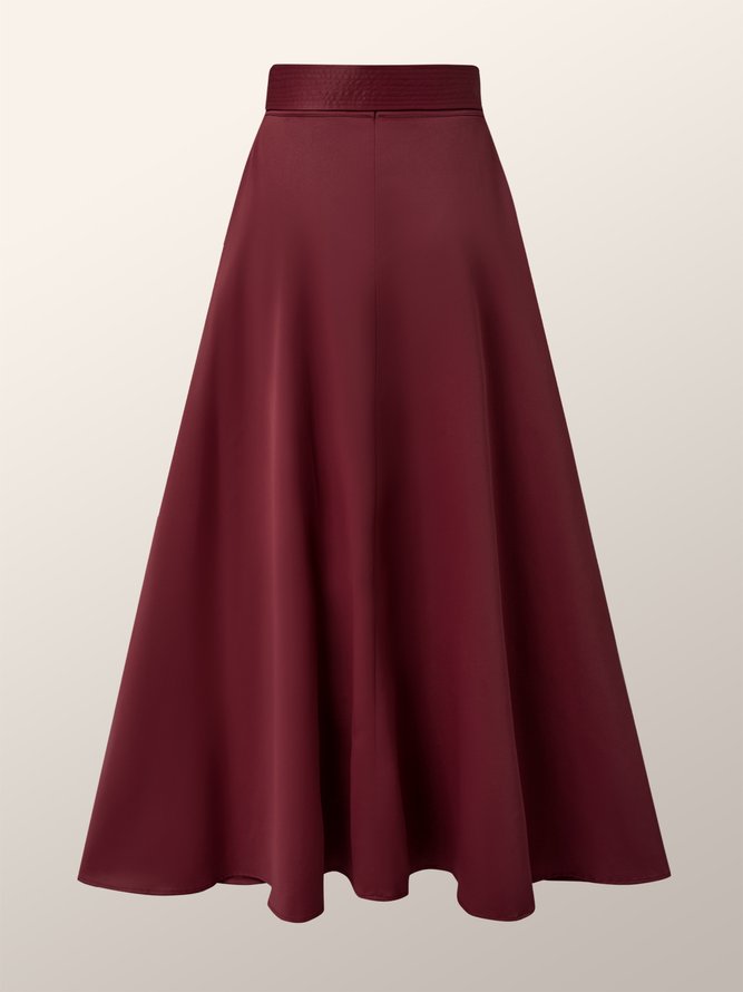 Solid Elegant Maxi Skirts