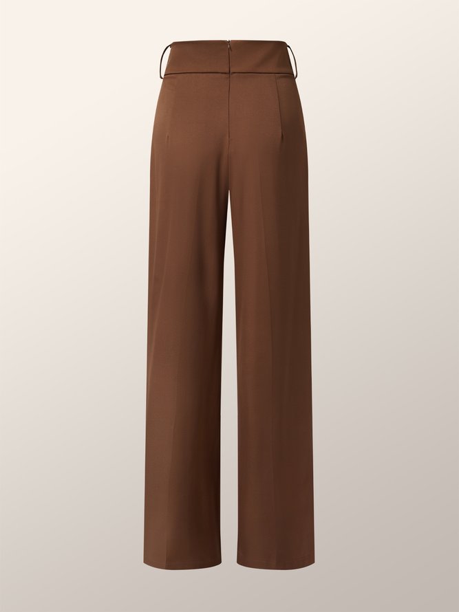 Spring Straight Leg Simple Work Daily Non-Stretch Pants