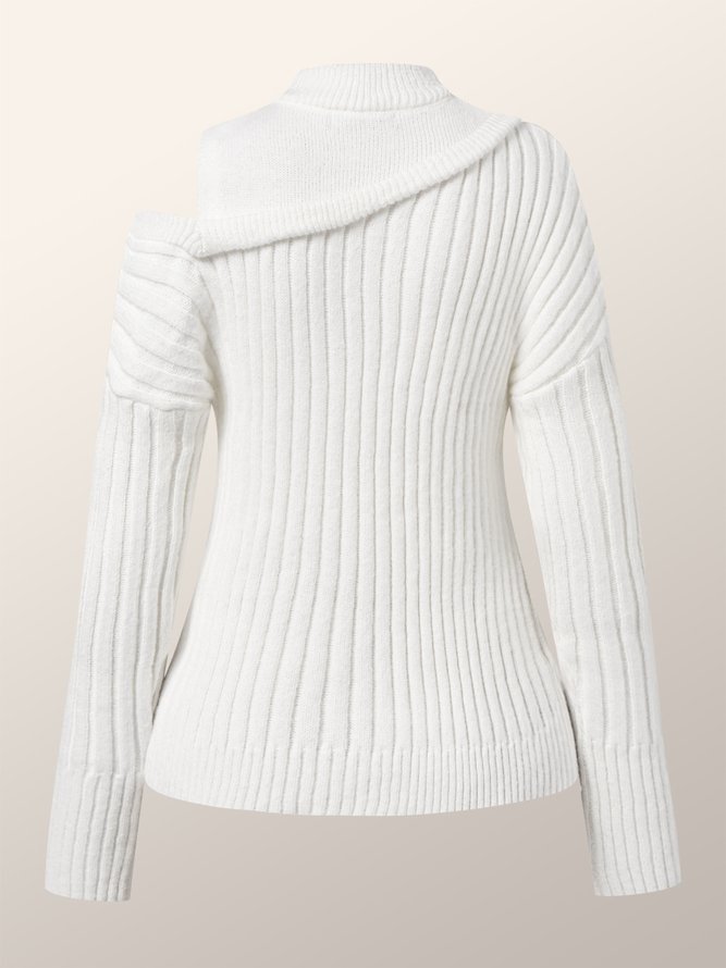 Solid Regular Fit Lady Long Sleeve Sweater