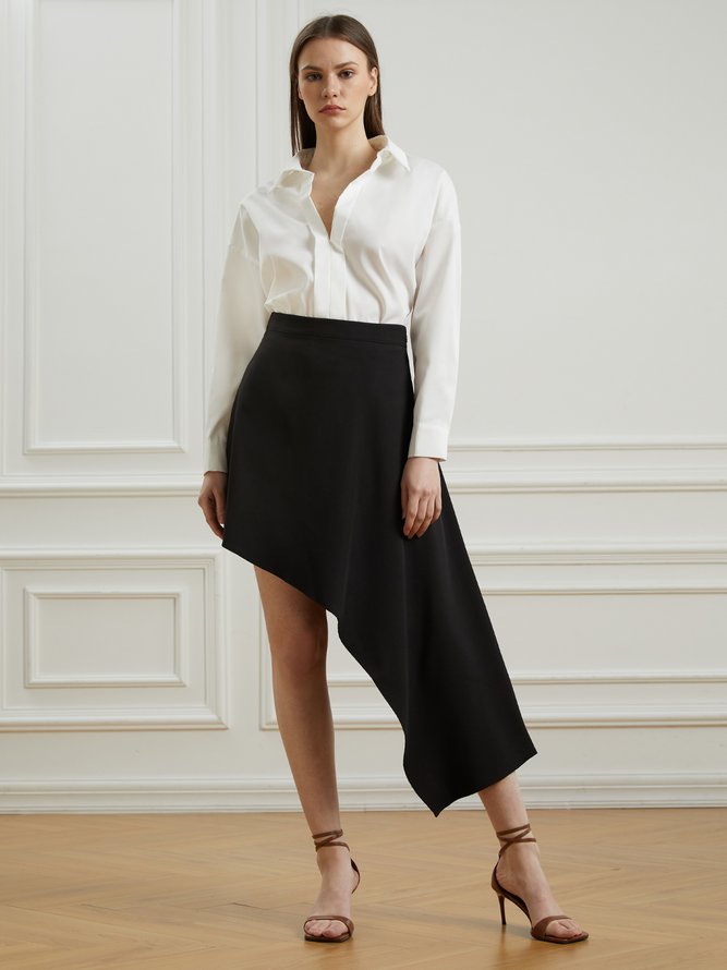 Regular Fit Elegant Solid Skirt