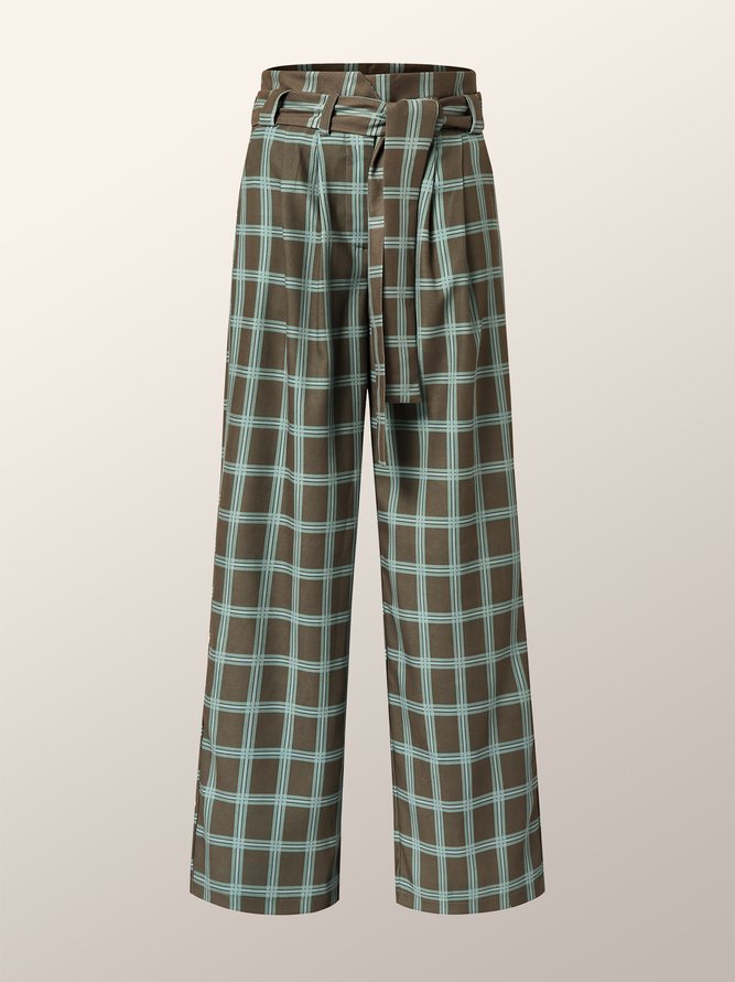 Work Regular Fit Grid Pants
