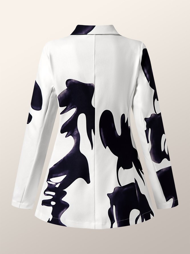 Floral Elegant Slim Fit Printed Outerwear Blazer
