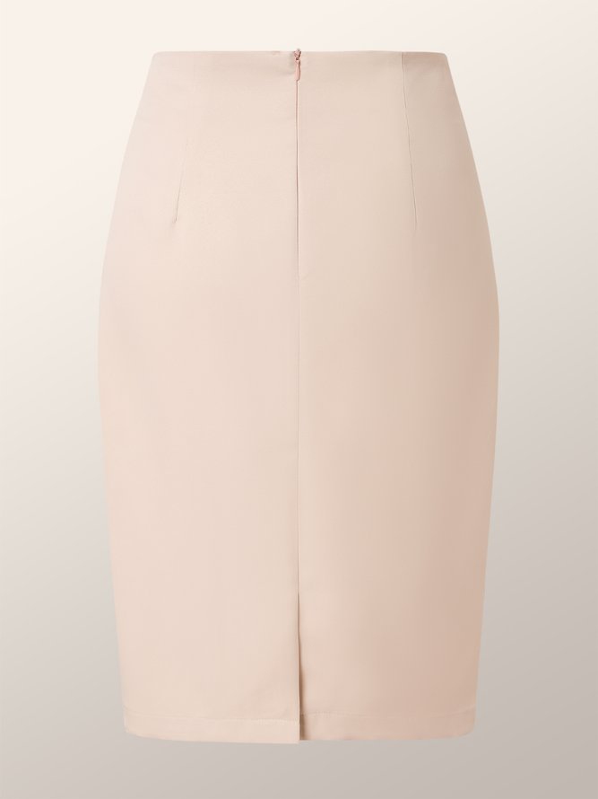 Regular Fit Elegant Work Plain Short skirt