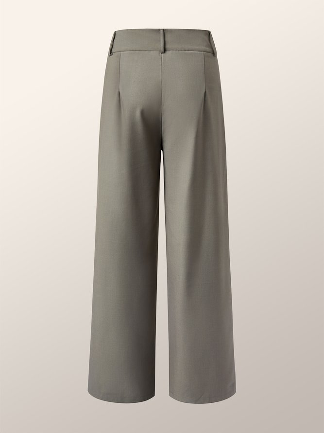 Elegant Regular Fit Solid Work Pants