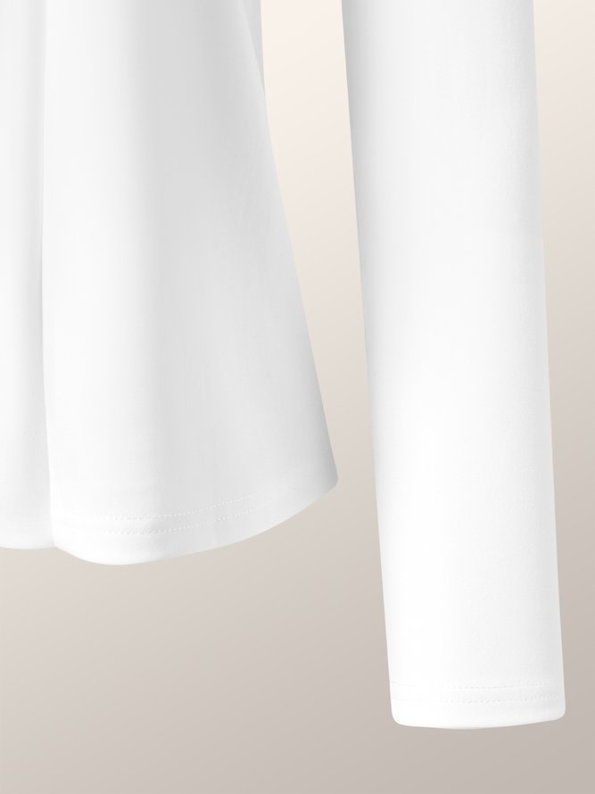 Elegant Long sleeve Work Solid Outerwear