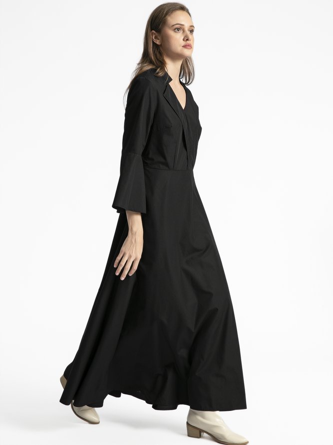 3/4 Sleeve A-Line Maxi Dress