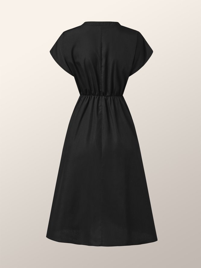 Regular Fit Simple Short Sleeve Woven Dress