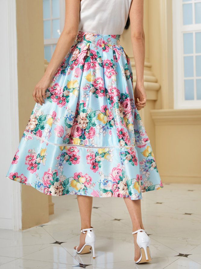Elegant Floral Daily Midi Long skirt