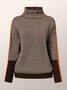 Coffee Long sleeve Turtleneck Daily Regular Fit Sweater