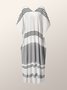 Oversize Vacation Striped Short Sleeve Woven Dress