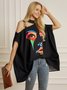 Casual Summer Figure Batwing Sleeve One Shoulder Micro-Elasticity Daily Polyester fibre Short sleeve Blouse for Women