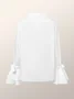 Long sleeve Elegant Regular Fit Shirt Collar White Blouse