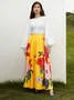 Floral Vacation A-line Long Skirt