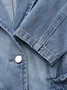Casual Regular Fit Lapel Collar Plain Denim Coat