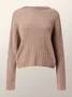 Elegant Regular Fit Boat Neck Plain Sweater