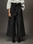 Urban Jacquard Belted Wide Leg Pants