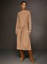 Urban Crew Neck Knot Front Sweater Wool Dress