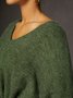 Plain Urban V Neck Sweater with Pearl Pin