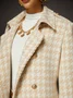 Buttoned Houndstooth Lapel Collar Urban Coat