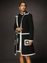 Urban Color Block Shawl Collar Coat