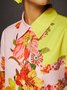 Vacation Floral Midi Shirt Dress