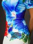 Urban Floral Crew Neck Bodycon Dress