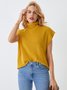 Daily Short sleeve Plain Turtleneck Simple Sweater