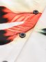 Elegant Feather Pattern Shirt Collar Blouse
