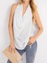 Cowl Neck Loosen Simple Short Sleeve Daily Top