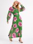 Vacation Shirt Collar Floral Dress (Slip Dress Included)