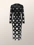 Tight Elegant Polka Dots Long Sleeve Maxi Dress