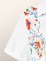 Elegant Printed  Short Sleeve Shirt Collar  Dress