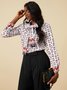Work Fall A-Line Long Sleeve Bow Elegant Stand Collar Daily Tops