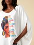 Urban Summer Printed V neck Daily Polyester fibre Half sleeve Regular H-Line Blouse for Women