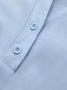 Shirt Collar Plain Long Sleeve Blouse