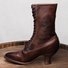 Stiletto Heel Spring/fall Lace-Up Boots