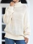 Turtleneck Long Sleeve Knitted Solid Sweater
