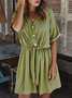 Summer Casual Half Sleeve Buttoned Romper