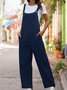 Daily Casual Solid Sleeveless Jumpsuit