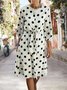 Polka Dots Printed Vintage Midi Dress