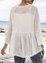 White Bell Sleeve Solid Work Top