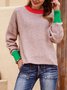 Red long-sleeved contrast sweater