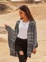Gray Cotton-Blend Tribal Casual Sweater coat