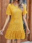 Yellow Boho Plain Casual Dress