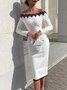 Guipure Lace Elegant Sheath Solid Midi Dress
