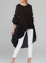 A-Line Ruched 3/4 Sleeve Crew Neck Blouse