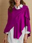 Crew Neck Asymmetrical 3/4 Sleeve Top (without blouse)